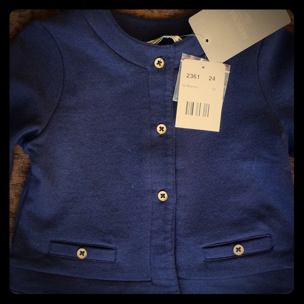 Mayoral navy cardigan NWT size 24 mos